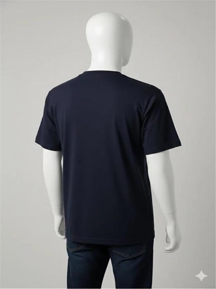 Yazlık V.yaka Penye Tshirt %100 Pamuklu Sol Göğüs Cepli